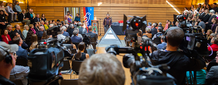 During the welcome ceremony for Indigenous law students of new JID program, First Peoples House, UVic