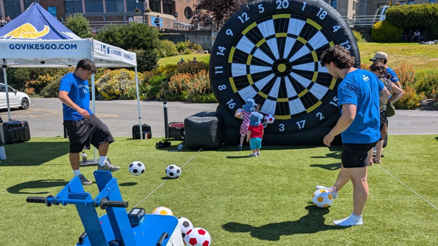 People playing lawn games