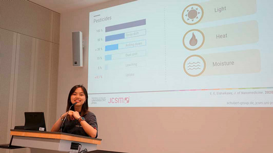 A photo of a student giving a presentation.