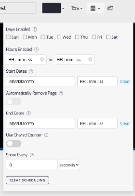 TTV Scheduling dialogue box