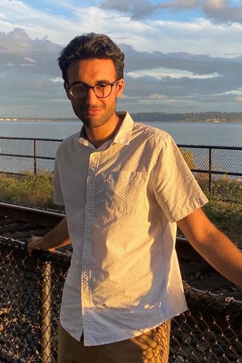 UVic student Tanvir Kahlon in front of the ocean.