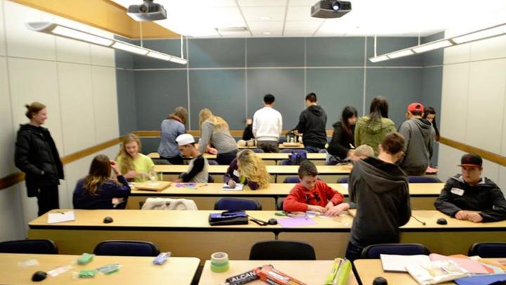 group of students in classroom