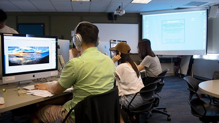 group of students at computers