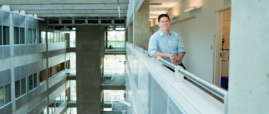 UVic student Kear Porttris in the engineering building