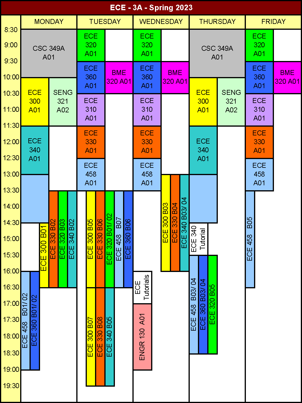 Spring 2023 3A Term Timetable