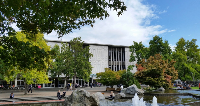 The University of Victoria library and quad