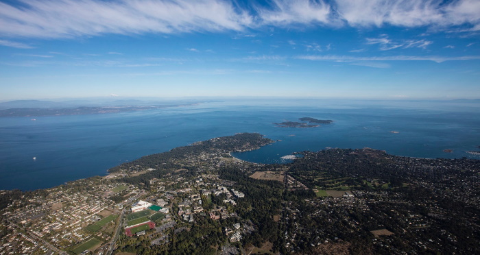 Aerial view of the University of Victoria