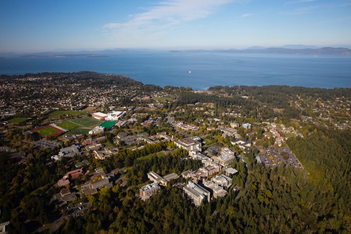 Aerial view of the University of Victoria