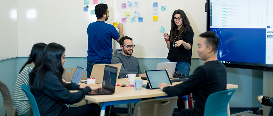 Group of people collaborating in a meeting room