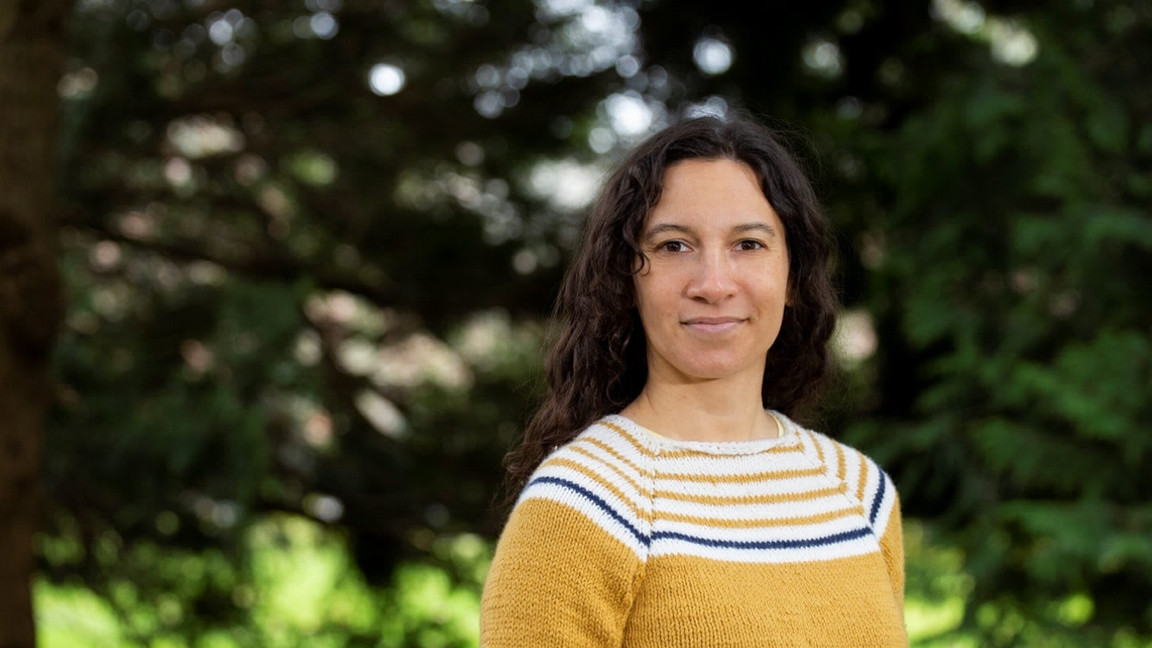 Indigenous Education instructor Lauren Jerke is pictured outside the Maclaurin building on campus.