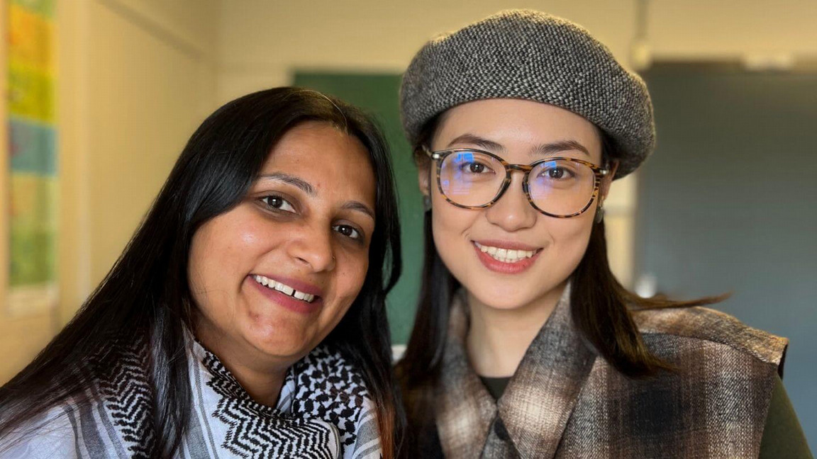 Two graduate students in the Faculty of Education, Nabila and Yiman.