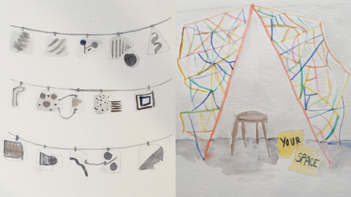 Two art works on paper by Natasha Reid