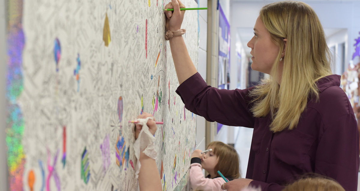 teacher candidate in a classroom at Tillicum elementary 