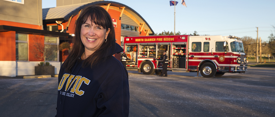 Lynneth Stuart-Hill at a North Saanich firehall