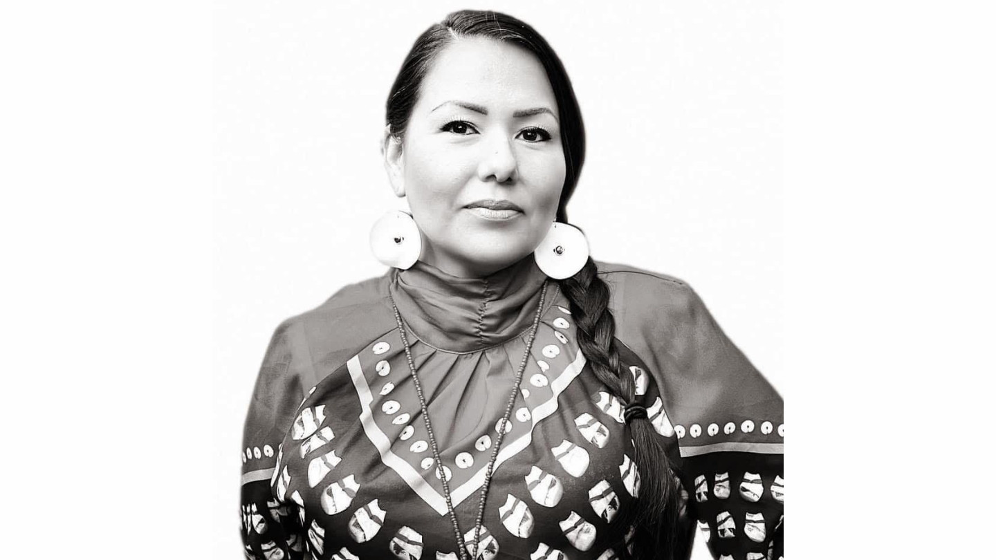 A black and white portrait of tipiziwin tolman