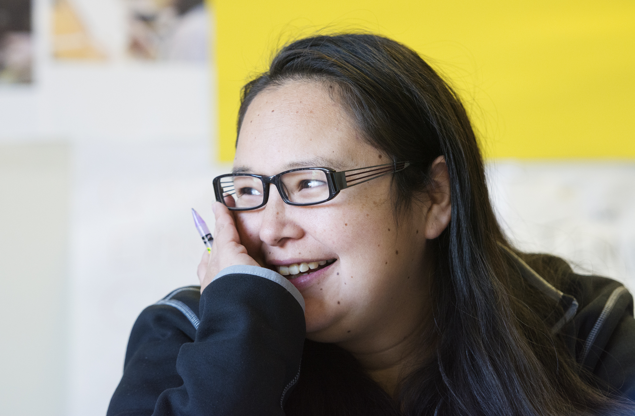 An Indigenous Education student at UVic smiles.