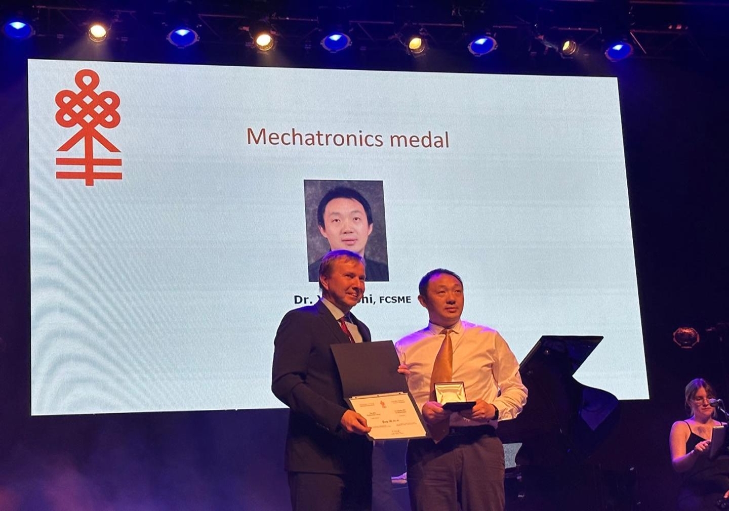 The Mechatronics medal being presented.
