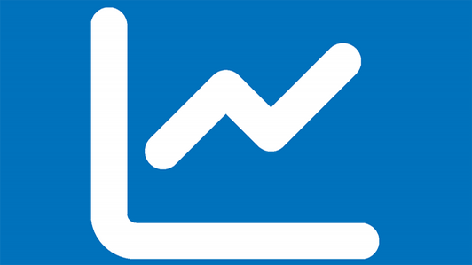 icon of a graph with a trend line going up and down