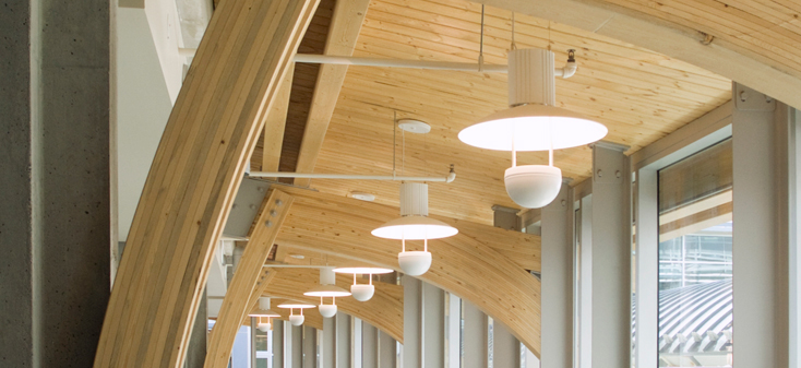 Lighting fixtures in the David Turpin Building