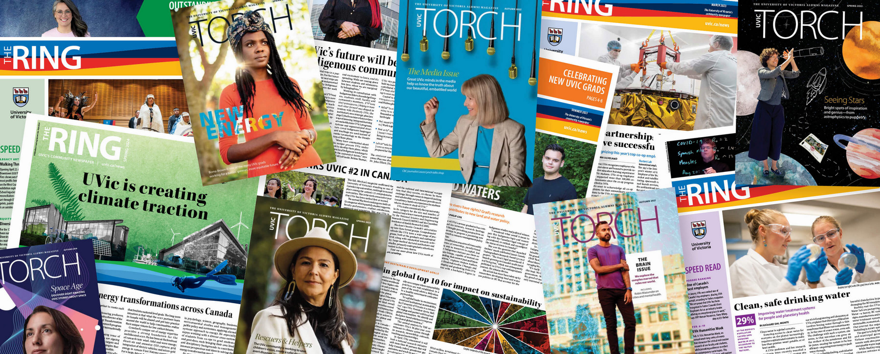 A spread of Ring and Torch publications.