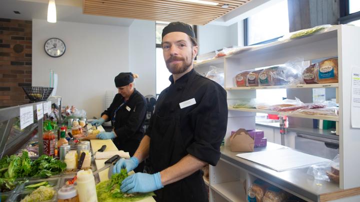 Food Services staff making sandwiches