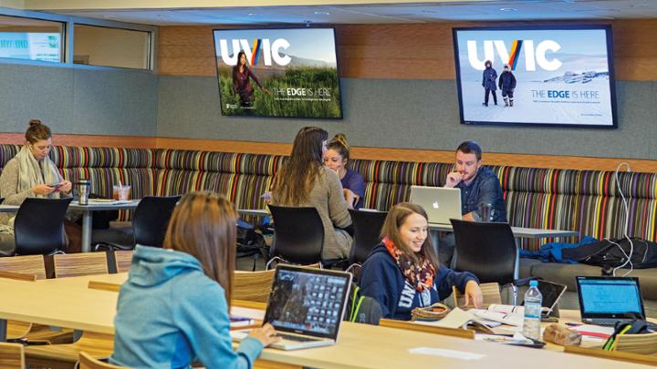 Students in the Welcome Centre