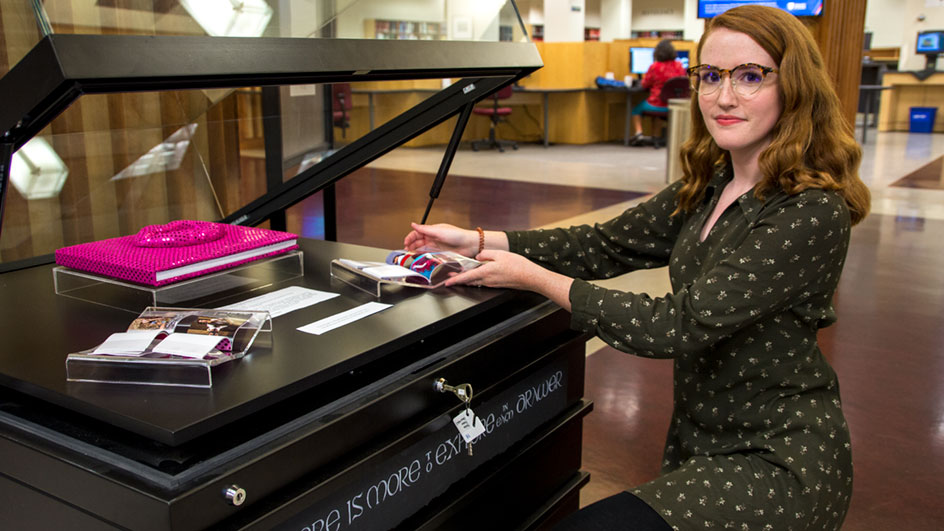 Josie Greenhill in the UVic Library