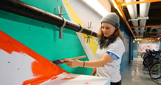 Painting the bike coop