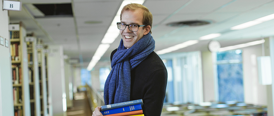 Levi Binnema in the UVic Library