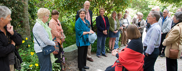 People touring the gardens during the McTaggart Cowan event