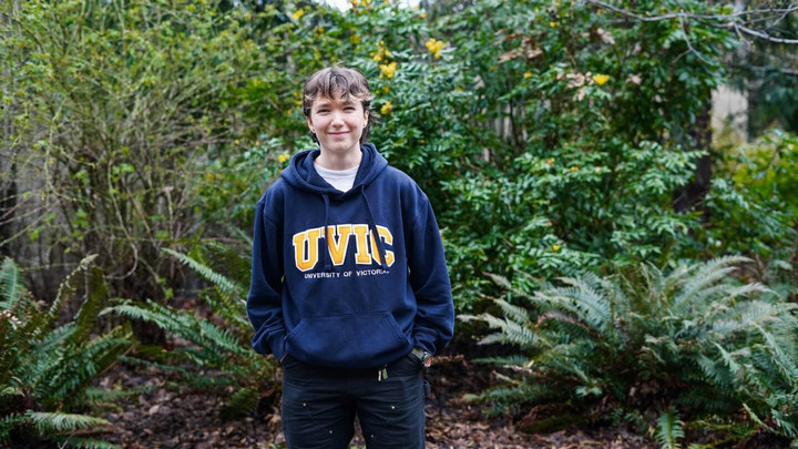 Anya smiling on campus