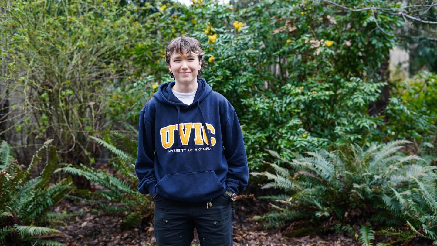 Anya smiling on campus