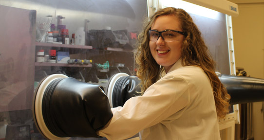 Karlee in the lab
