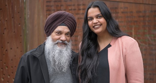 Baneet with her father