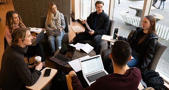 Students working on a group project