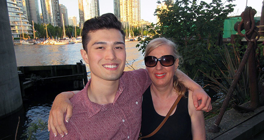 Brendan and his mom