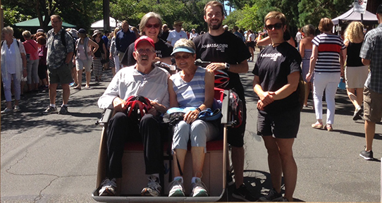 Carson, with John and Jane in the trishaw