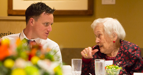 Donor Norma with student recipient, Allan
