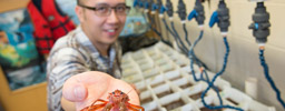 Student with fish sample