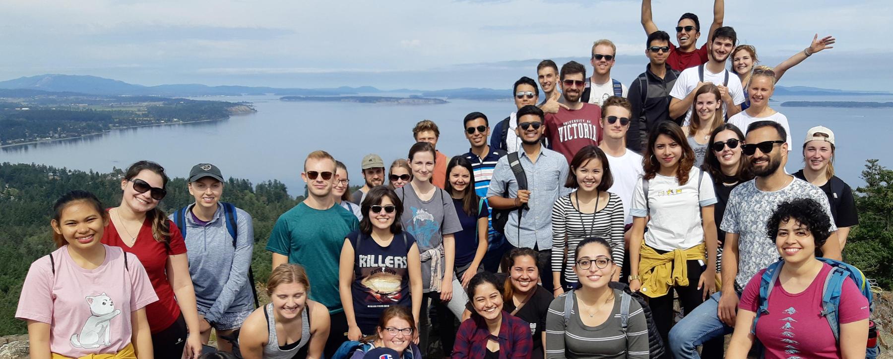 group of students on hill