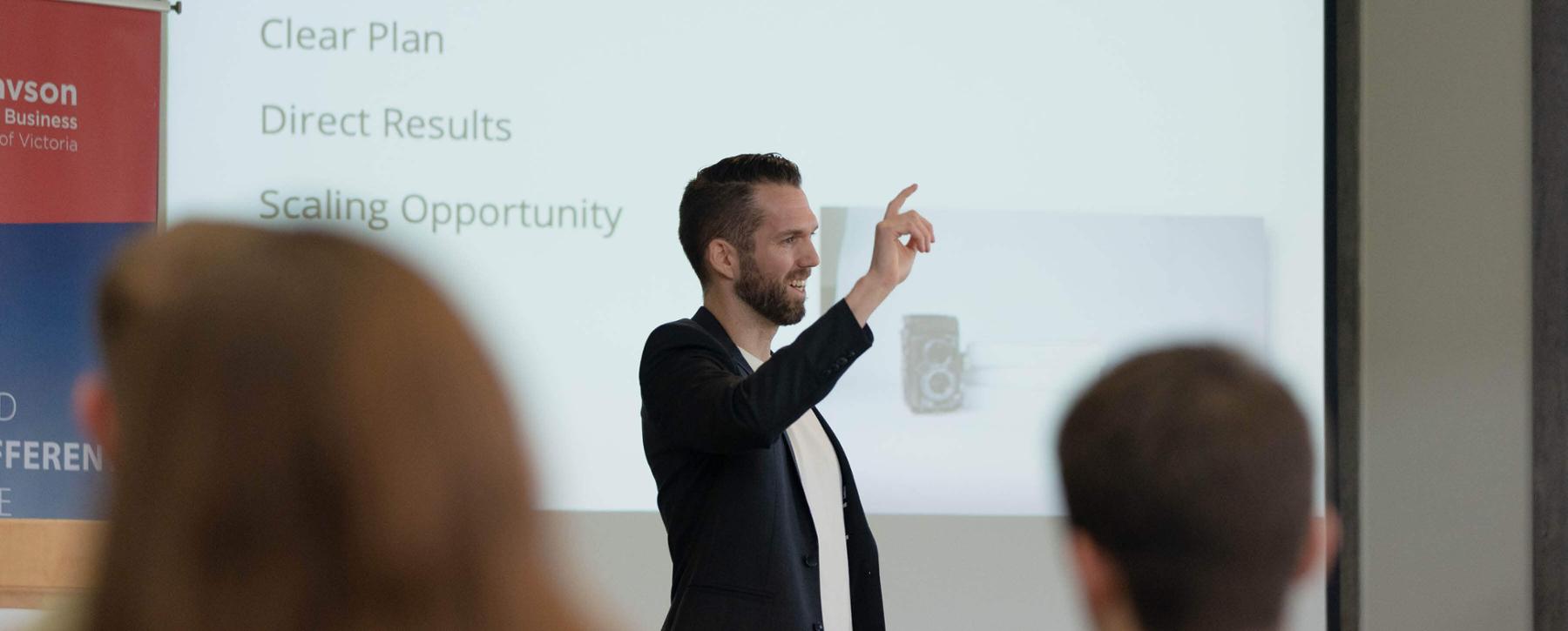 Andrew Hall presenting at the Tiny Summit