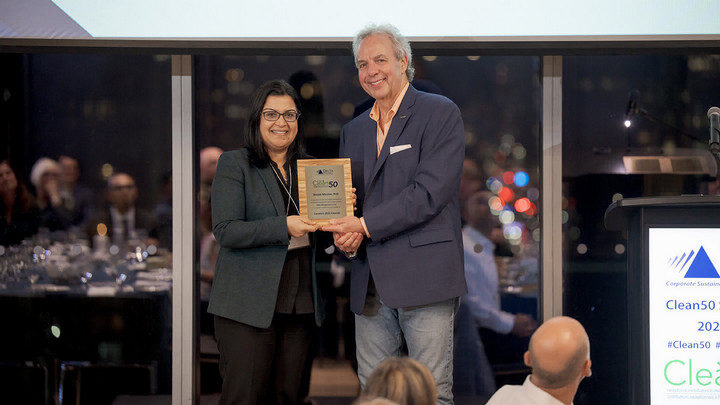 Basma Majerbi receives a Clean50 award for 2025 at the Clean50 Summit 14.0 in Toronto