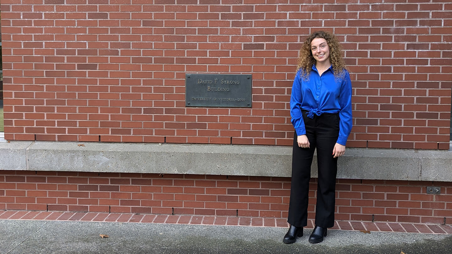 Tereza Jarosova stands outside the David Strong Building, home of the 2024 Mission Impossible event