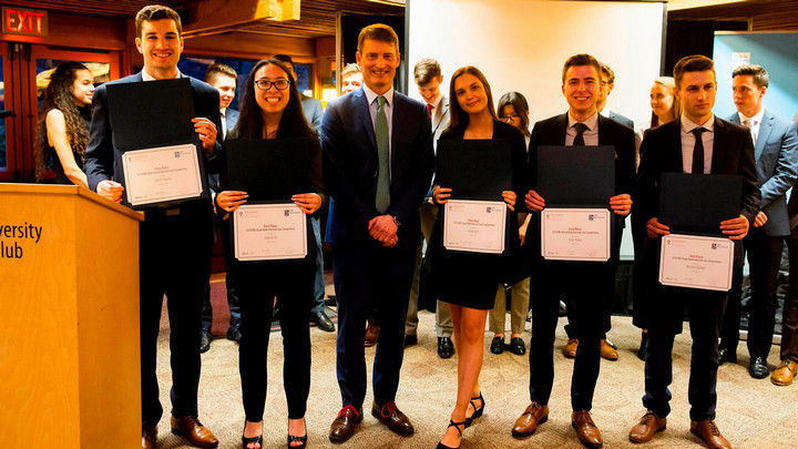 Team 58 win the RBC Case Competition and pose with their awards