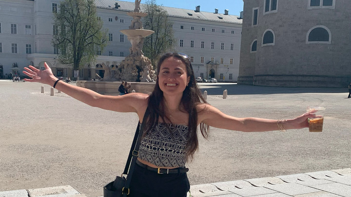 Sachi Swift posing with her arms out