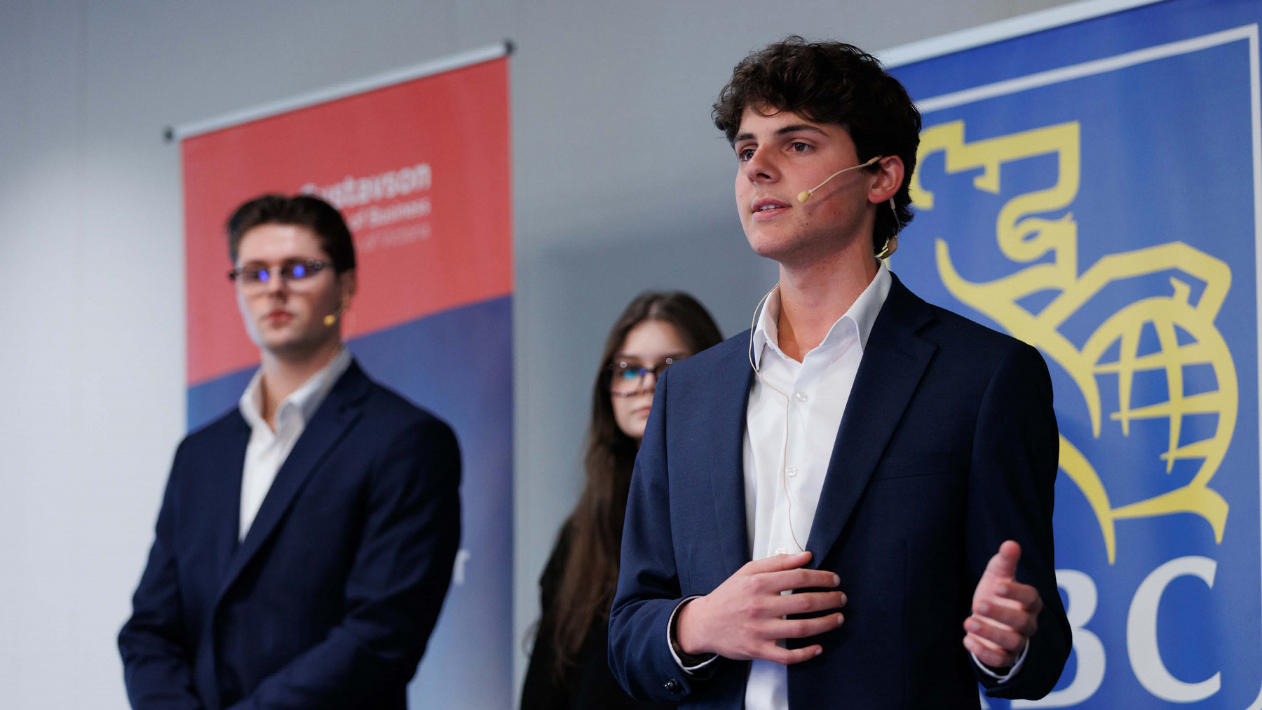 Students present at the RBC Case Competition during Business Immersion Week