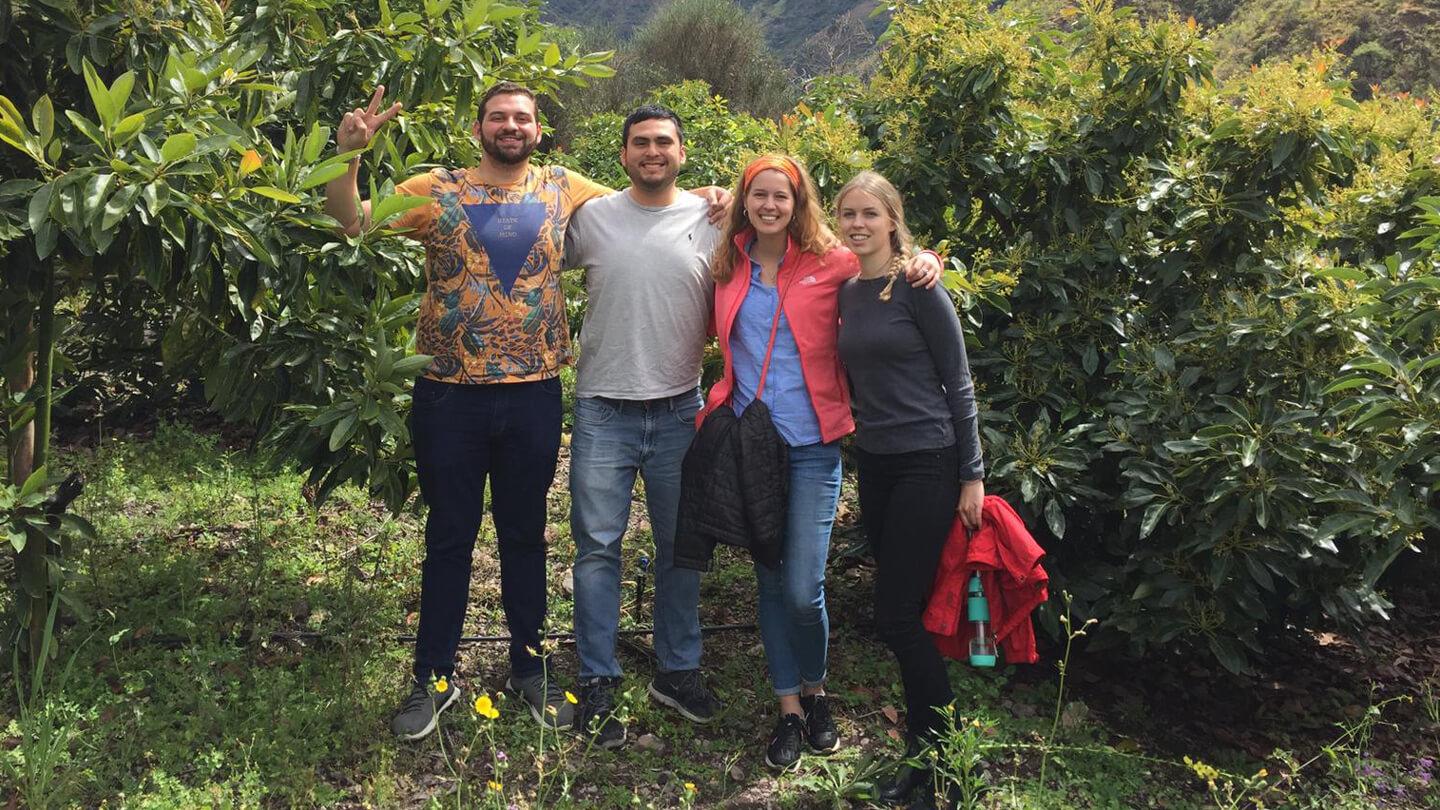 Saleh Jairoudi, on the left, taken on a field trip during consulting project with a Peruvian agricultural co-op