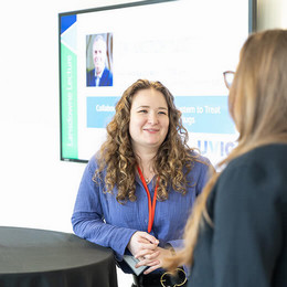 Alicia Armstrong chats with someone