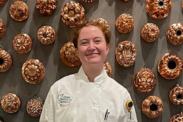 Mara Pappas on the first day of culinary school