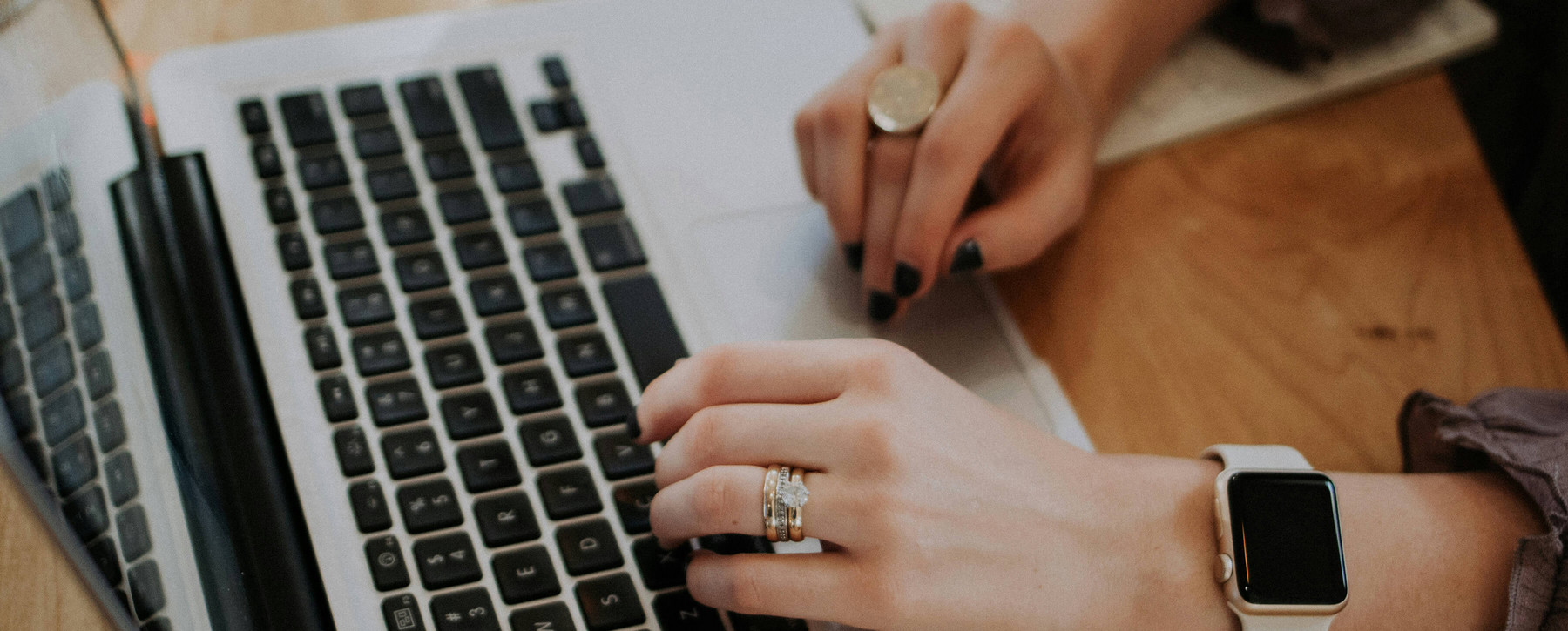 Women working at a laptop